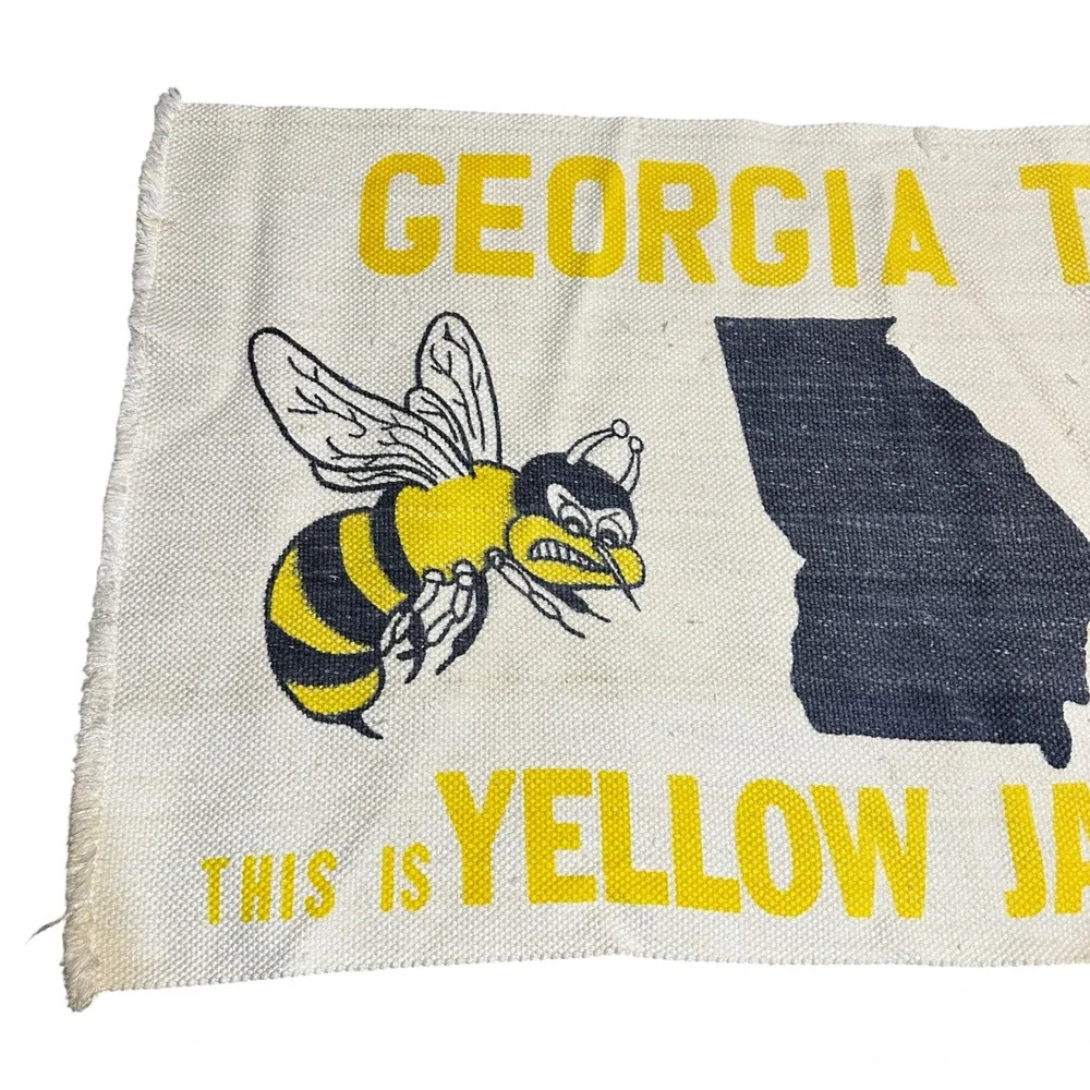 Vintage 1966 Georgia Tech Yellow Jackets Throw Blanket‎ Woven Banner Tapestry